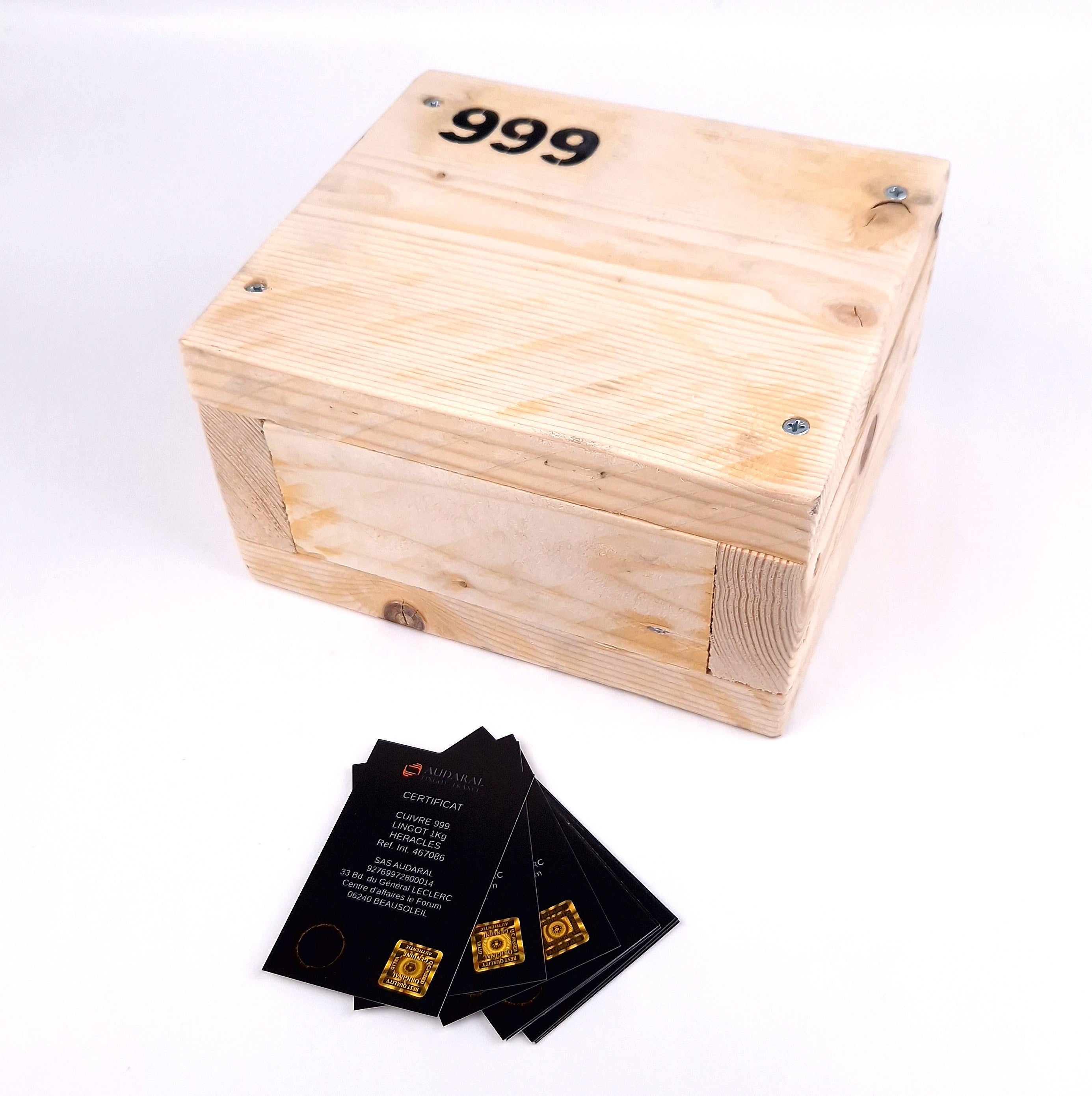 Caisse 10 lingots de Cuivre Pur 999.
