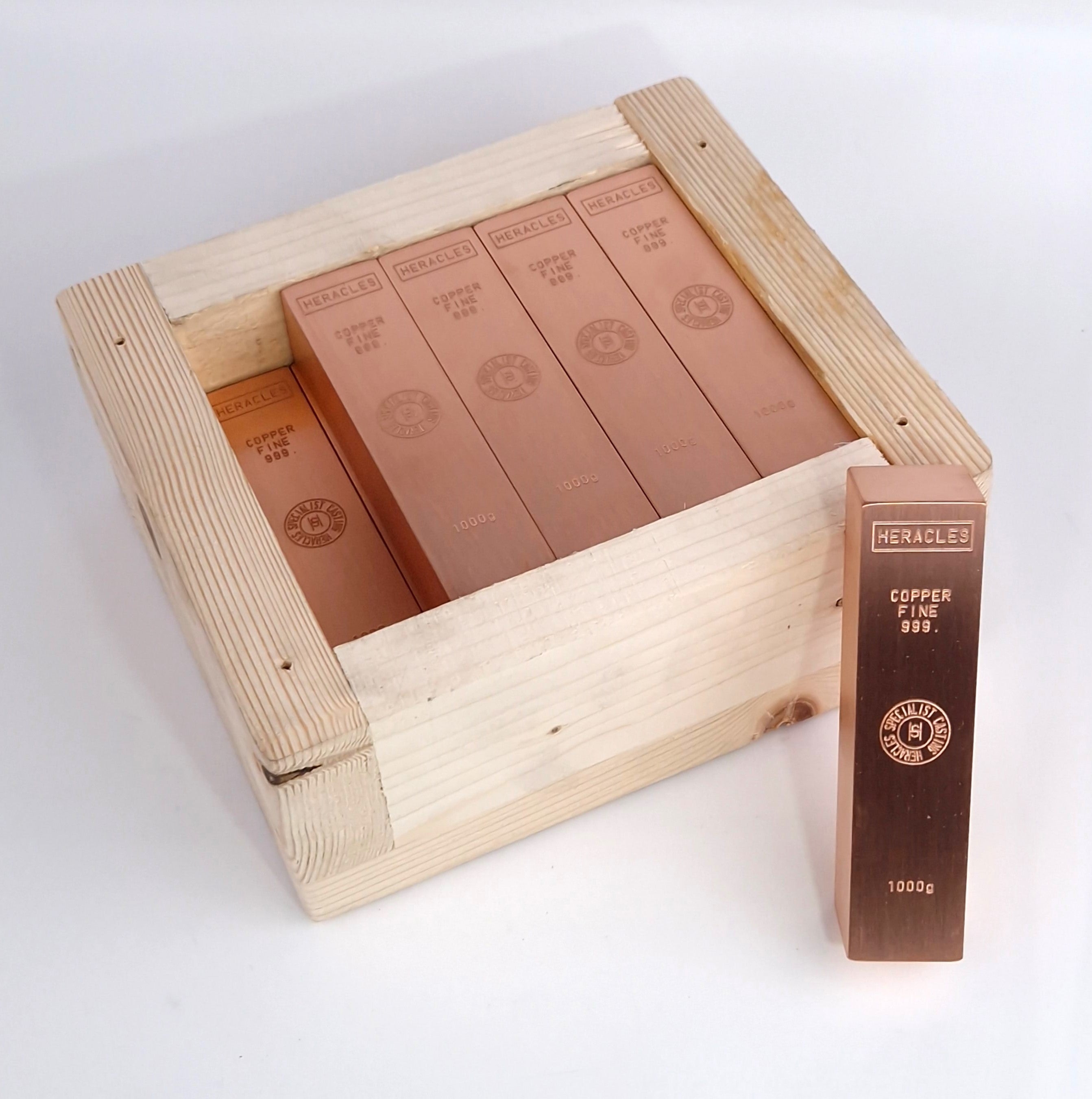 Caisse 10 lingots de Cuivre Pur 999.