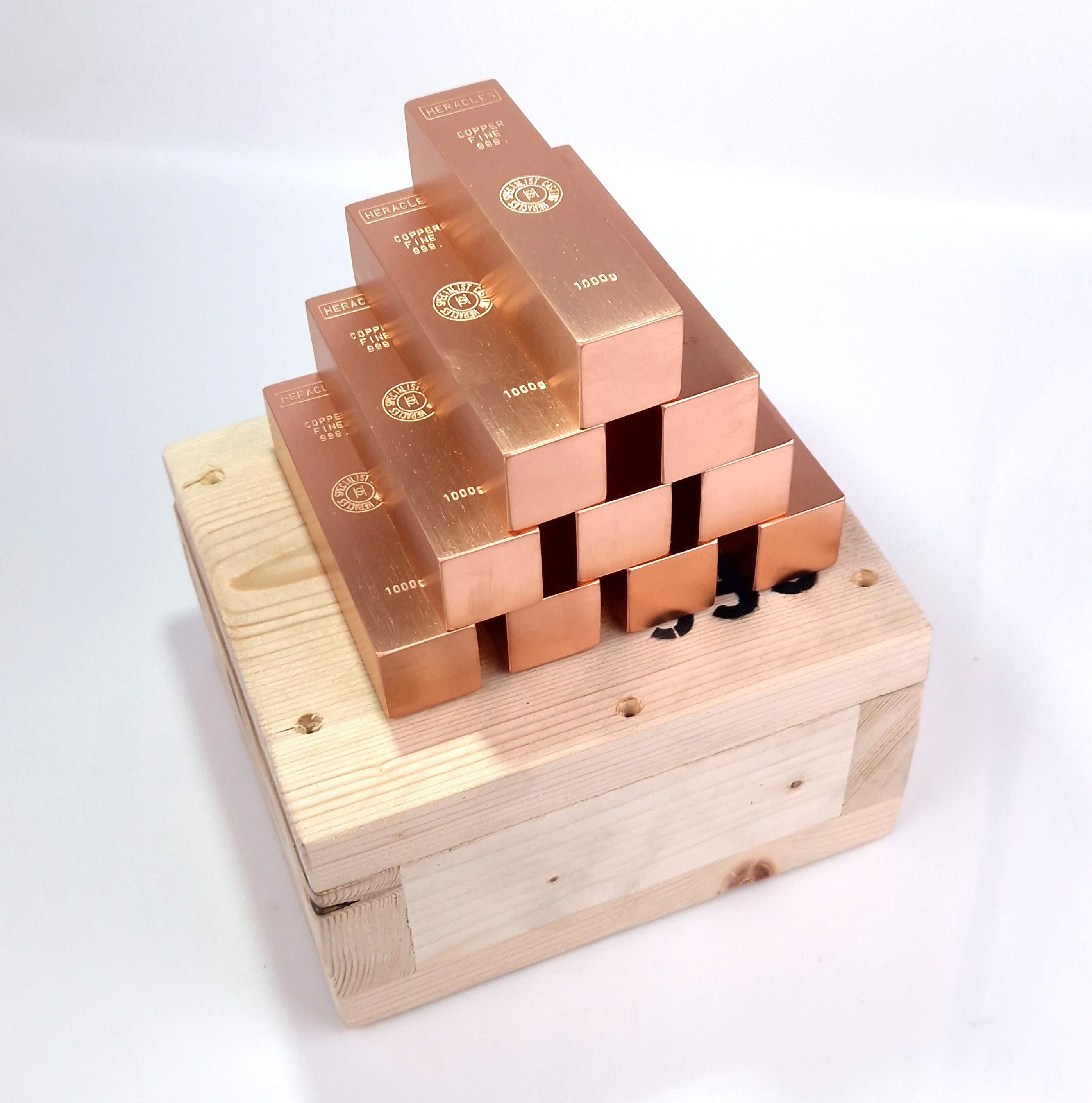 Caisse 10 lingots de Cuivre Pur 999.